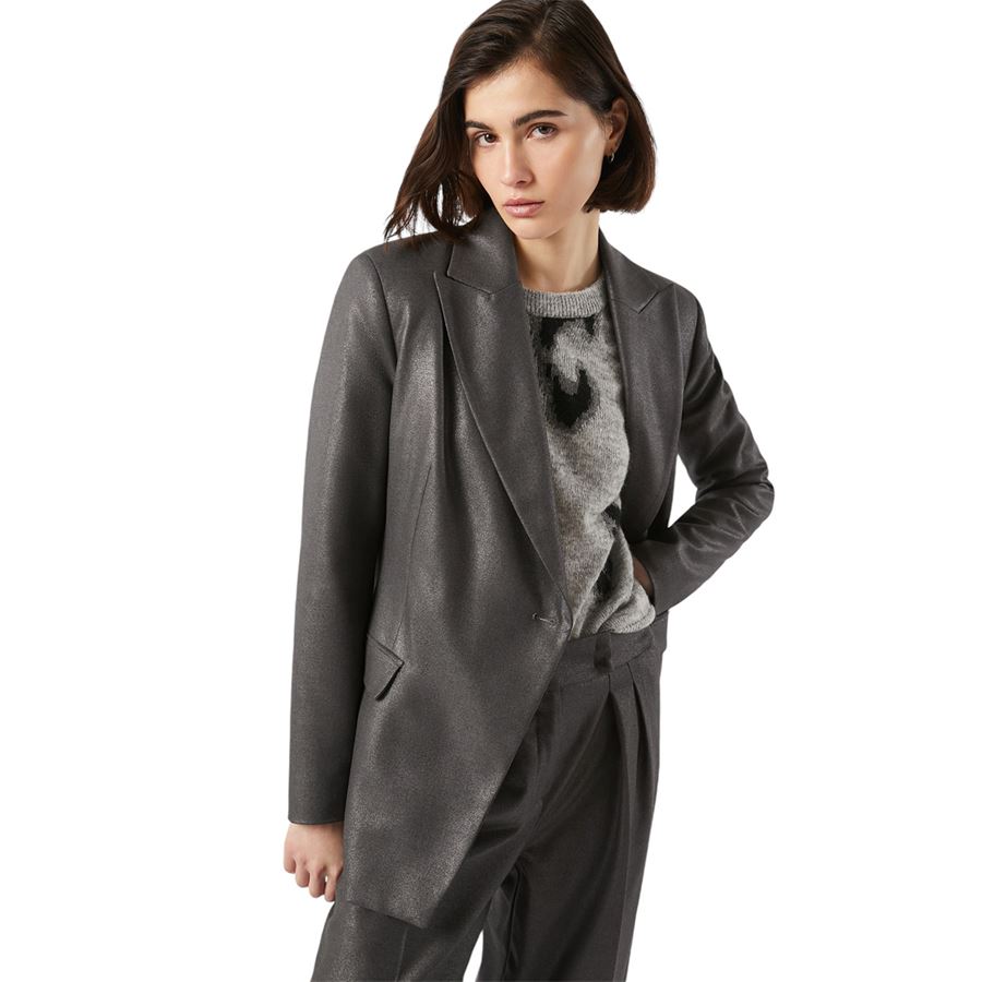Blazer in twill laminato Penny Black | 2421046103200001